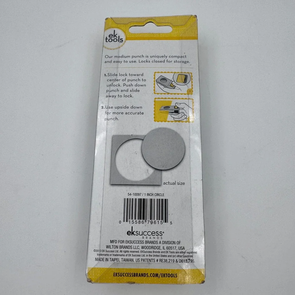 EK Tools Medium Circle Punch 1 Inch Paper Craft Scrapbooking Tool 54-10097 NEW